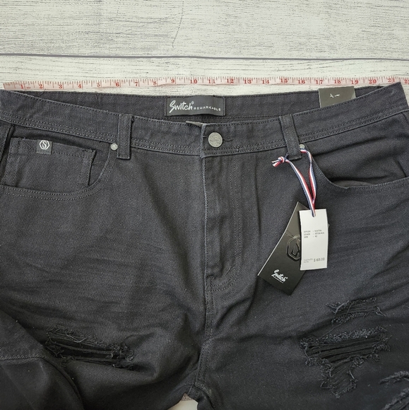 Plus Size Black Distressed Denim Shorts - Picture 12 of 16